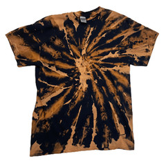 Hand-Dyed Reverse Spiral Tee – Rust & Black Size: M, Style: Short Sleeve T Shirt