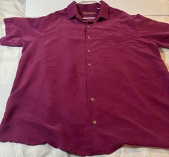 Caribbean Men’s Button Front Shirt Size 2XLarge Purple In Color.
