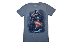 Marvel Civil War Mens Captain America Blue Shirt New S