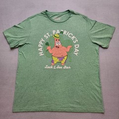 Nickelodeon Patrick Star St Patricks Day Shirt Mens XL Green Luck of the Sea