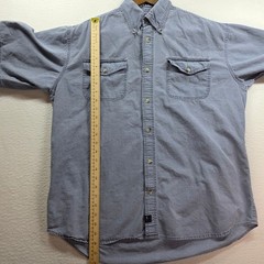 Address Unknown Button Down Shirt Mens Large Blue Short Sleeve Cotton Utility