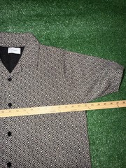 Public Supply NYC Button Down Oversized Short Sleeve Shirt Tan Black Size Small