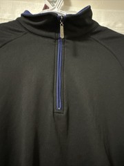 Pro Tour 1/4 Zip Pullover Jacket Men’s Large Black With Blue Long Sleeve