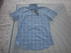 MENS SMALL BERTIGO LIGHT BLUE/WHITE SS BUTTON UP SHIRT – NWT