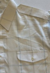 Vtg 70s Christian Dior Camp Collar Shirt White Plaid Sz Large Epaulets Military