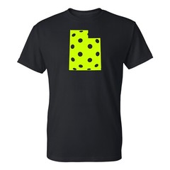 Pickleball State Utah Basic Cotton T Shirt – Black