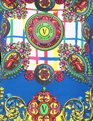VERSACE JEANS COUTURE PATTERNED Baroque Top Blouse Shirt Oversized T-shirt XL