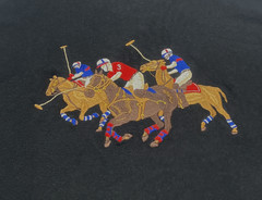 EUC Polo Ralph Lauren Shirt Mens XLT Triple Pony Embroidered Equestrian 3 Horses