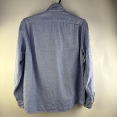 Stenstroms Fitted Body Blue Button Up Long Sleeve Shirt Men’s L Brushed Cotton