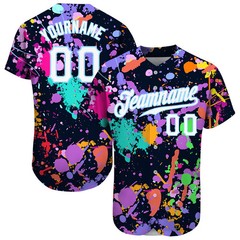 Custom Splashes Graffiti 3D Baseball Jersey Personalized Sport Gift for Him