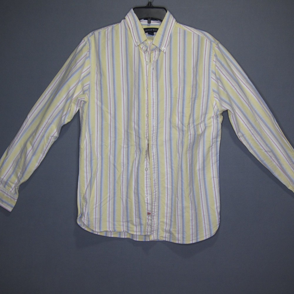 Lands’ End Sail Rigger Oxford Button Down Long Sleeve Shirt Medium