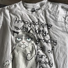 Grumpy Cat Grumpy Kitty Annoyed Kitty Grr Grr Gray t-Shirt size medium junior