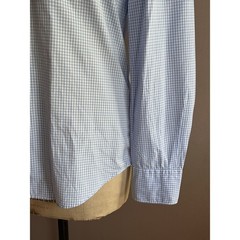 Glanshirt Slowear Shirt Mens Size 39in 15.5cm Blue Micro Check Cotton Italy