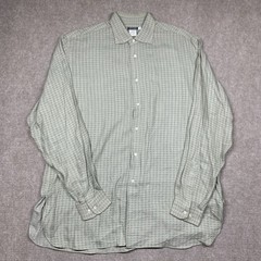Giorgio Armani A Milano Borgonuovo 21 Popover Shirt Green Plaid Mens 16