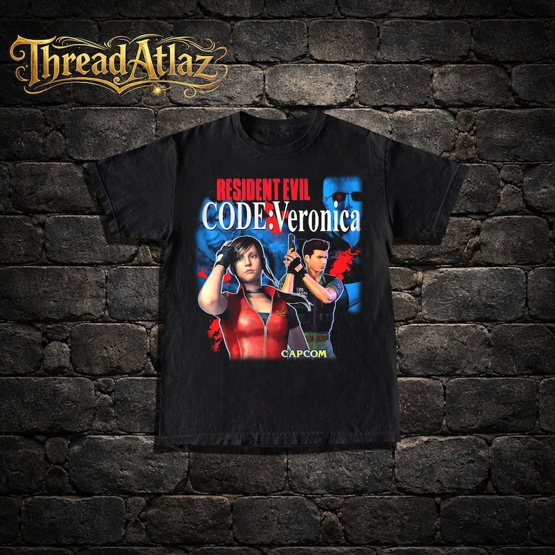 Claire Redfield Resident Evil Code Veronica Graphic T-Shirt | Vintage Gamer Shir