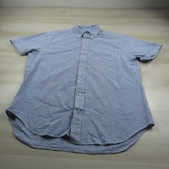 Gitman Bros Shirt Mens Extra Large Blue Seersucker Short Sleeve Button Down USA