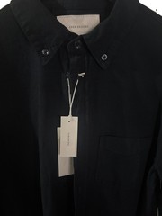 Zara Origins Men’s Black Solid Long Sleeve Button-Down Cotton Shirt