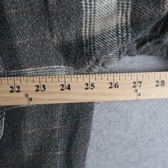 Vintage Cascade Plaid Quilted Lined Gray White Flannel Mens M Medium