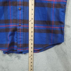 Pendleton Hawthorne Shirt Mens Medium Blue Flannel Plaid Elbow Patch Button Up
