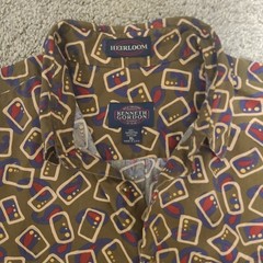 Vintage Kenneth Gordan Button Up Pattern Shirt Size XL 100% Cotton
