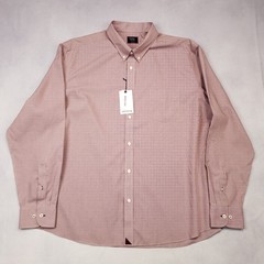 UNTUCKit Button Down Shirt Mens Size 3XL Red Micro Houndstooth Wrinkle Free NEW