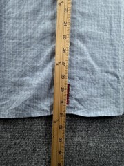 Quiksilver Rayon Polyester Check Short Sleeve Large Point Blue Pocket Mens Shirt