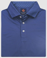 NEW Donald Ross SPORT LARGE Eamon SOLID Polo Golf Shirt DENIM BLUE