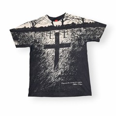 Vintage Thomas Zero Cemetery Graphic All Over Print T-Shirt Mens Med Skater Y2K