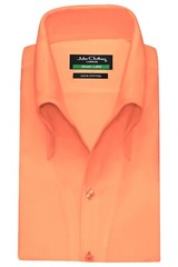 Orange High Open Button Down Collar Buttonless Men’s Formal Summer Party Shirt