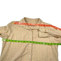Barbour Size 8 Yellow Check Button Down Shirt Tattersall Heritage Equestrian