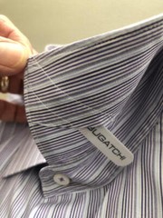 BUGATCHI UOMO EUC Men’s Long-Sleeve Multicolor Cotton Shirt Size 17 34-35