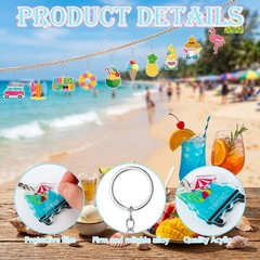 Equsion 100 Pcs Summer Keychains Bulk, Hawaiian Party Favors, Tropical Flamin…