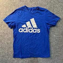 Adidas T-Shirt Mens Size Medium Blue Amplifier Tee Graphic Logo Athletic Fit