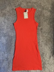 H&M Men’s Bright Orange 25% Recycled Cotton A-shirt Tank Top Size Medium BNWT