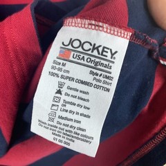 Jockey USA Originals Rugby Polo Shirt Medium Striped Long Sleeve Embroidered