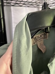 Duluth Trading Co Men’s Green Solid Button-Up Snap Pockets Woven M LS