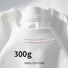 300G Heavyweight 100% Combed Cotton T-Shirt Unisex Crew Neck Casual Basic Tee