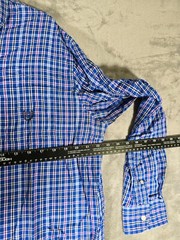 Chaps Shirt Mens Button Down XL Blue White Plaid Easy Care Twill Long Sleeve