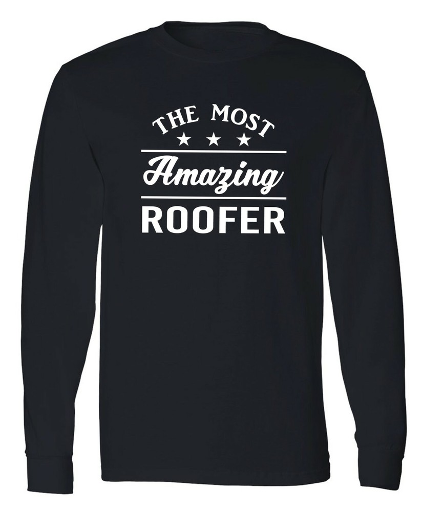 Roofer Long Sleeve Tshirt Construction Worker Roofing Contractor Roof Repair Tee