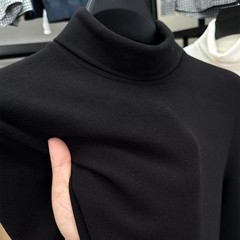 Men Stretchable Solid Pullover with Half High Neck for Active Lifestyle