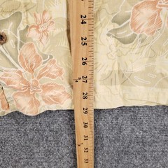 Tommy Bahama Floral Aloha Shirt Mens Large Yellow Short Sleeve Tropical Beach