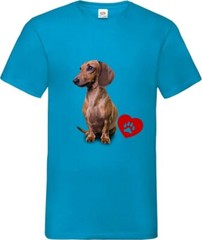 Brown Dachshund Dog Pet Heart Family Novelty T Shirt Various Colours And Sizes