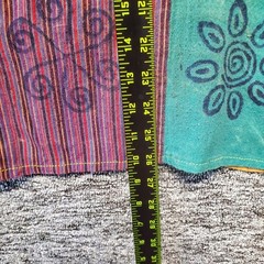 Handmade Nepalese Patchwork Block Print Tunic Shirt Mens Large Blue Orange Boho