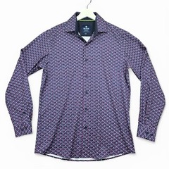 Tom Baine Performance Collection Shirt Mens Med 15/15.5 Slim Fit Flamingo Print