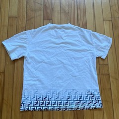 Fendi Roma White FF Monogram Gradient Logo T-Shirt Cotton Mens Small