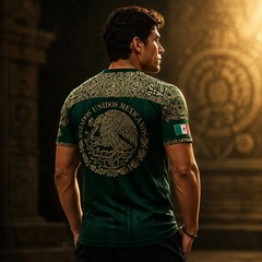 Unisex Mexico National Team Jersey Shirts – Aztec Eagle Snake Graphic Sports Tee