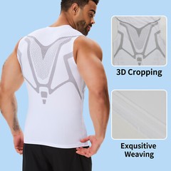 Men Compression Shirt Version Ionic Shaping Sleeveless Vest Sports Tank Top US