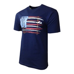 JOE MARLIN American Flag and Surfboards 100% Cotton Men’s T-Shirt Navy NEW .