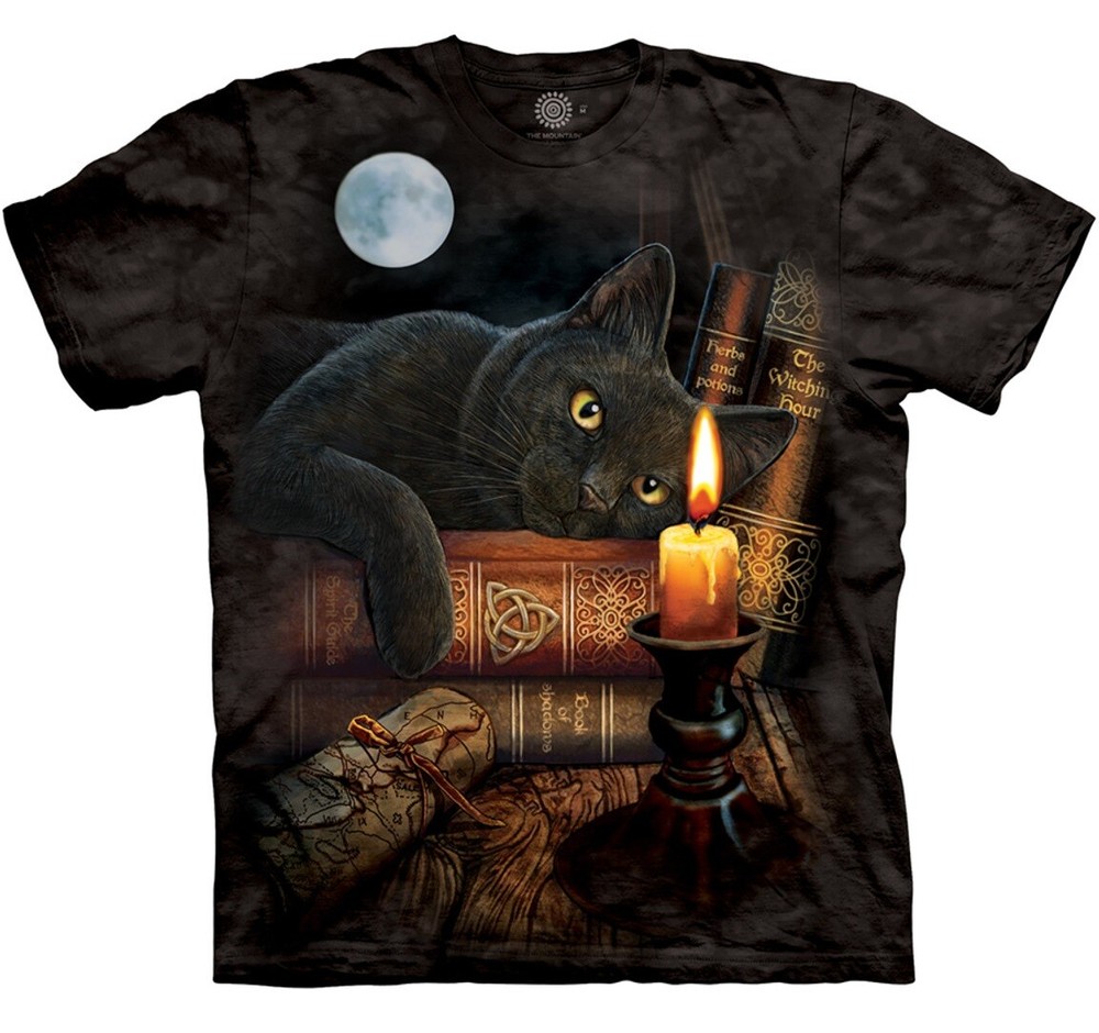 Cat Kittens Kitty Moon Magic Witching Hour Cute Black Mountain T-Shirt S-3X