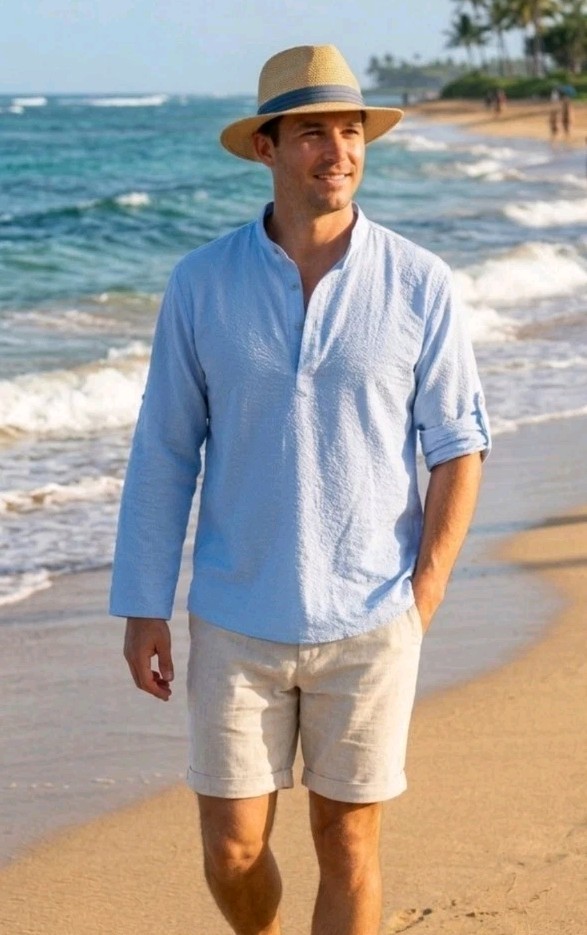 Bellezza Republic Men’s Light Blue Crinkle Shirt XXL NWT Designed in Germany